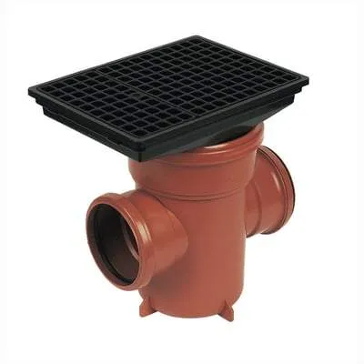 110mm Back Inlet Bottle Gully Rectangular Grid