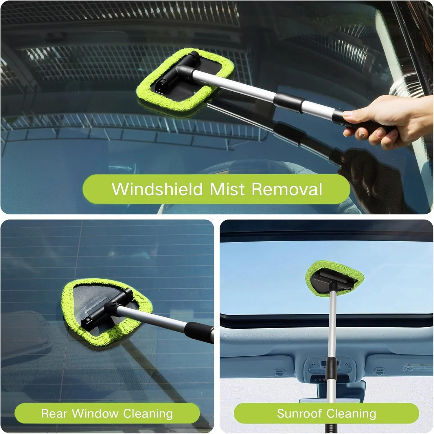 11Pcs Windshield Cleaner Tool, Car Window Cleaning Wash Kit with 6 Reusable Micr