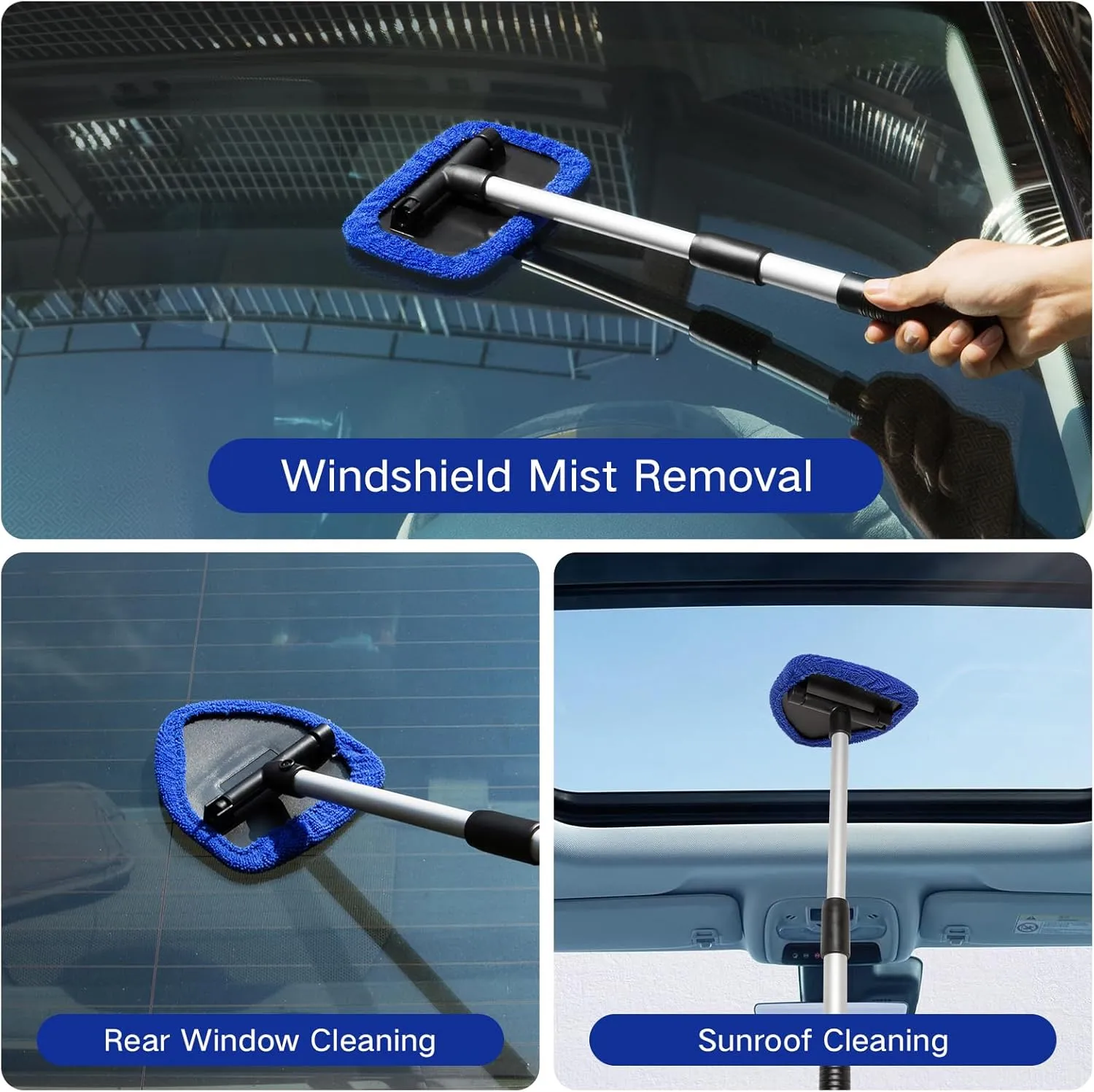 11Pcs Windshield Cleaner Tool, Car Window Cleaning Wash Kit with 6 Reusable Micr