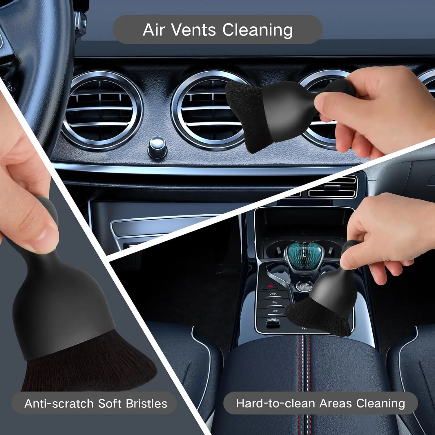 11Pcs Windshield Cleaner Tool, Car Window Cleaning Wash Kit with 6 Reusable Micr