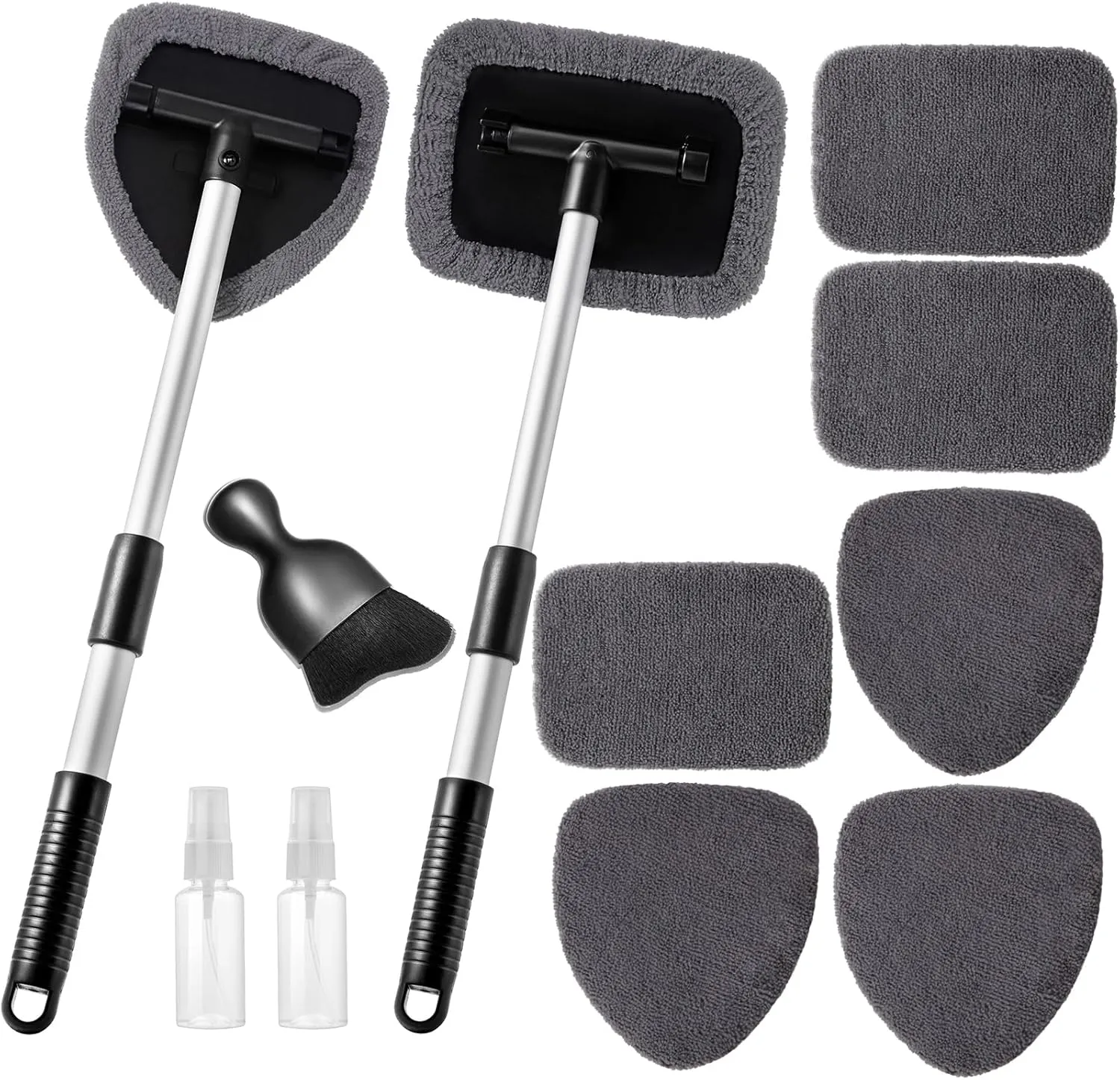 11Pcs Windshield Cleaner Tool, Car Window Cleaning Wash Kit with 6 Reusable Micr