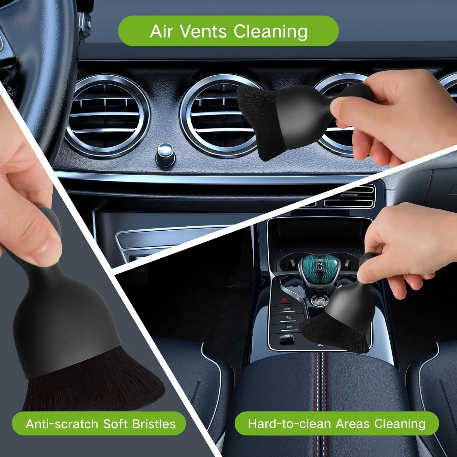 11Pcs Windshield Cleaner Tool, Car Window Cleaning Wash Kit with 6 Reusable Micr