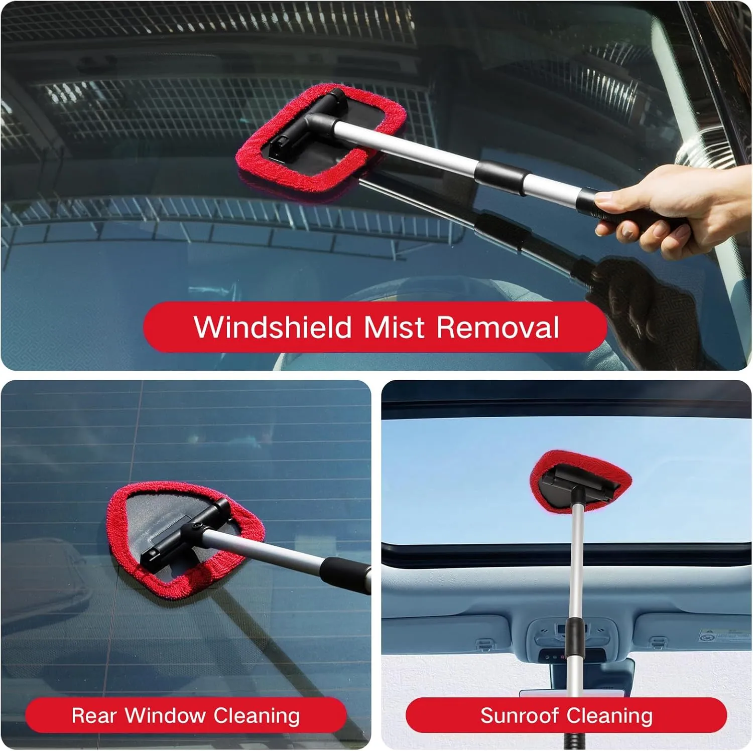 11Pcs Windshield Cleaner Tool, Car Window Cleaning Wash Kit with 6 Reusable Micr