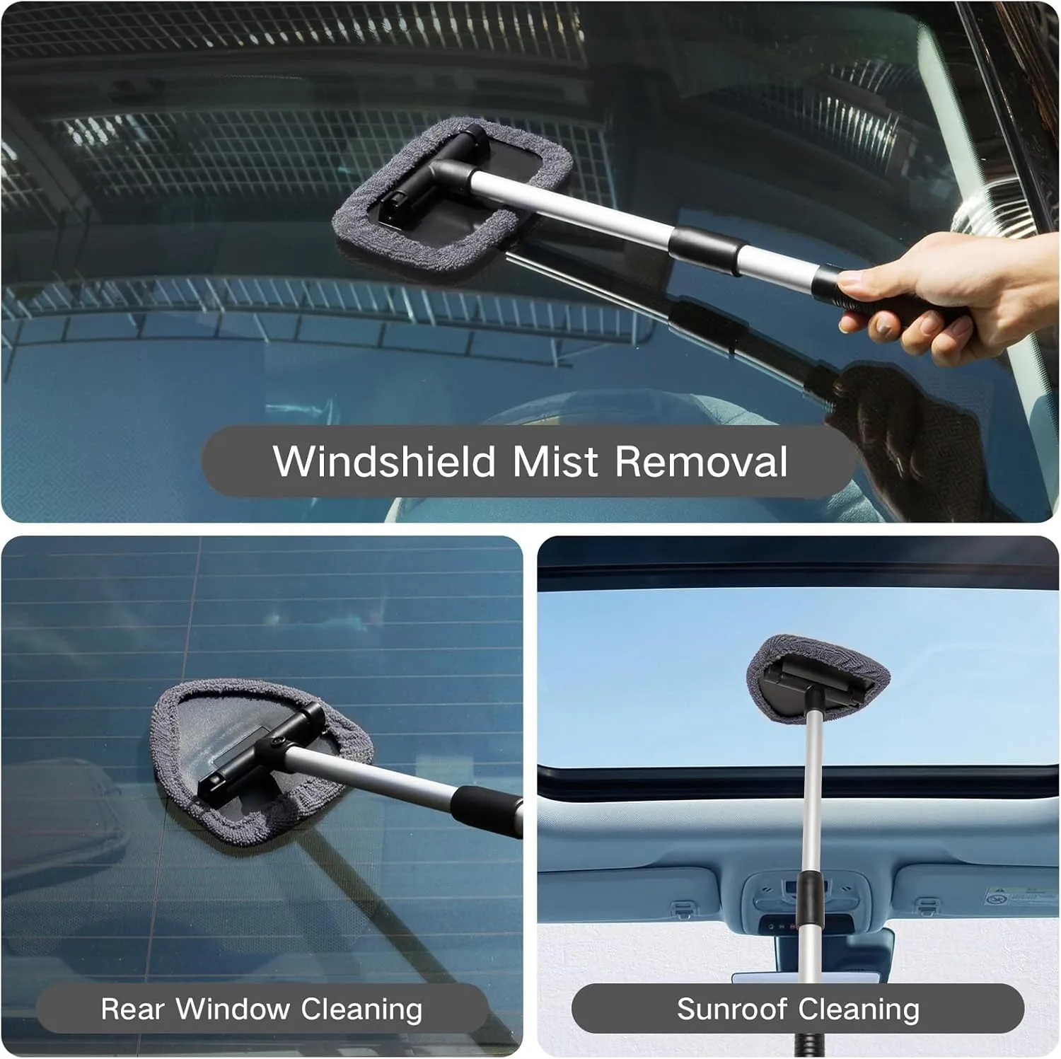 11Pcs Windshield Cleaner Tool, Car Window Cleaning Wash Kit with 6 Reusable Micr