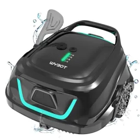 (2024 New) WYBOT A1 Cordless Pool Vacuum with Double Filters, Robotic Pool Cleaner Last 120 Mins, 2.5H Fast Charging, LED Indicators, Ideal for Above Ground Flat-Bottom Pools - Black Green