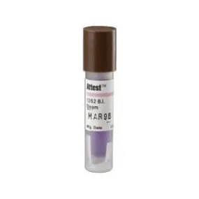 3M Attest Biological Indicator for Steam Sterilizer with Test Pack for Gravity and Vacuum, Brown Cap - Box of 100
