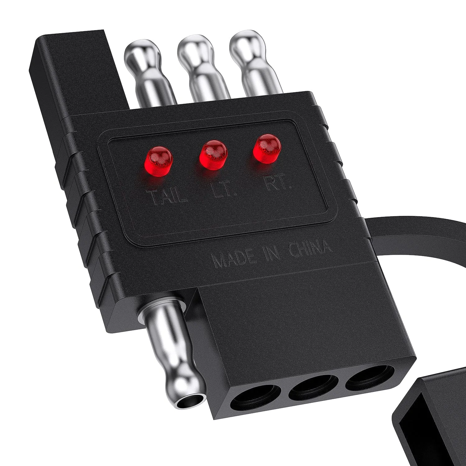 4 Way Flat LED Indicator Trailer Tester for Turn Signal Tail & Reverse Lights