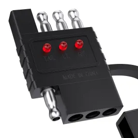 4 Way Flat LED Indicator Trailer Tester for Turn Signal Tail & Reverse Lights