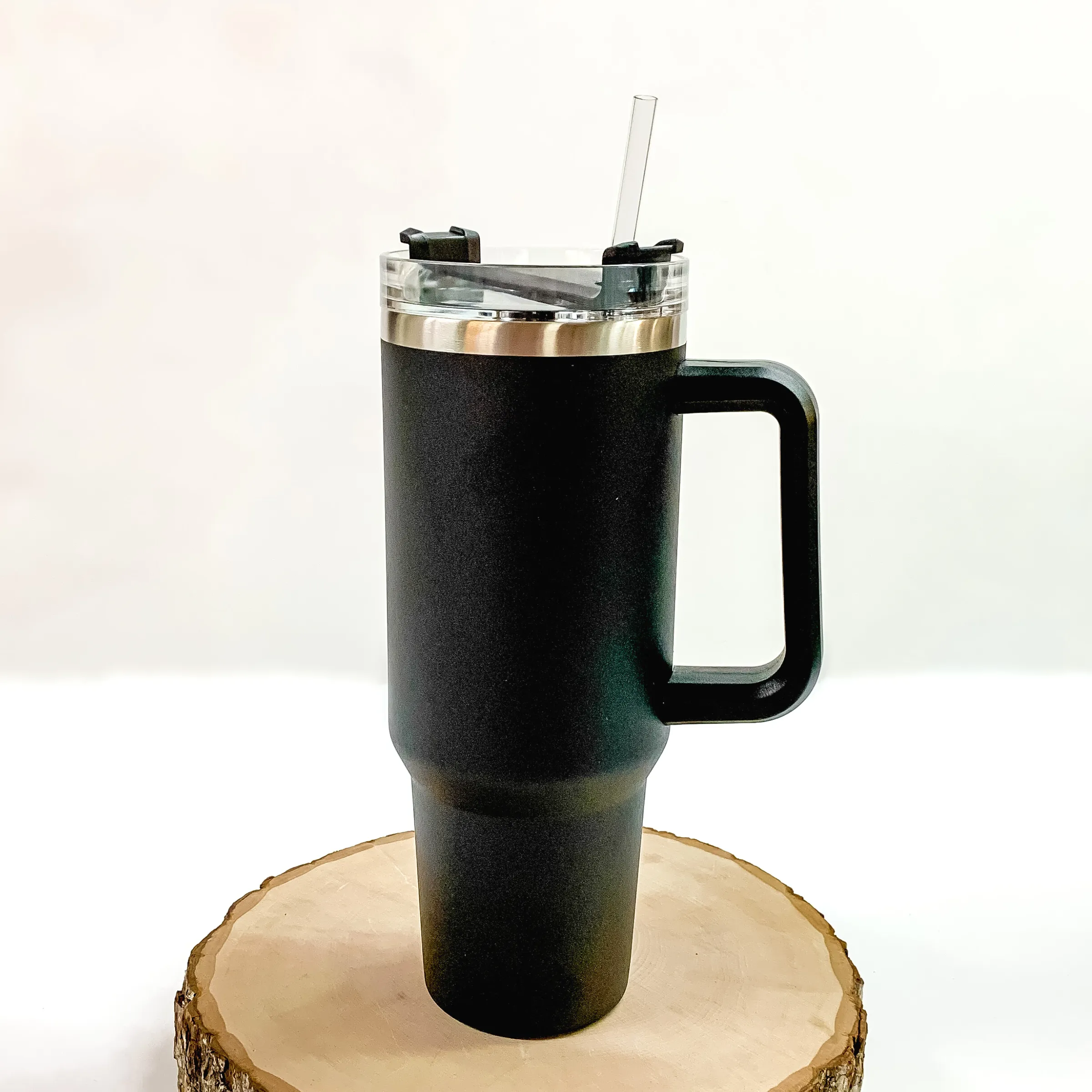 40 oz Tumbler with Handle in Black