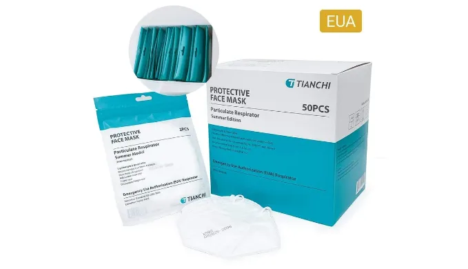 40-Pack: KN95 Individually Wrapped Lightweight Breathable Non-Medical Face Masks - CDC EUA Approved - Ships Quick!