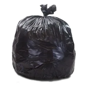 40" x 46" x 1.5 mil 45 Gallon Black 100% Post Consumer Recycled Plastic Heavy Duty Trash Can Liners with Reinforced Star Bottom Seal (100 Bags, 25 Bags/Roll, 5 Rolls/Case)