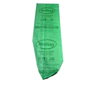 44.5" x 55" x 0.8 mil 60 Gallon Green Home-Compostable Plastic Trash Can Liners (80 Bags, 10 Bags/Roll, 8 Rolls/Case)