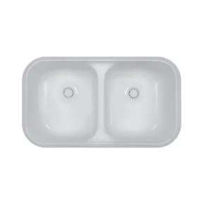 A-350 | Karran Double Equal Bowl Acrylic Undermount Sink