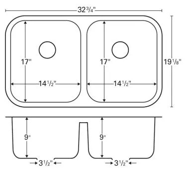 A-350 | Karran Double Equal Bowl Acrylic Undermount Sink