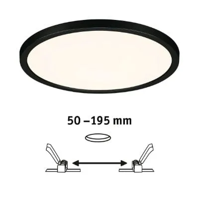 Areo VariFit Round LED Recessed Panel 230mm 3 Step Dim To Warm - Black