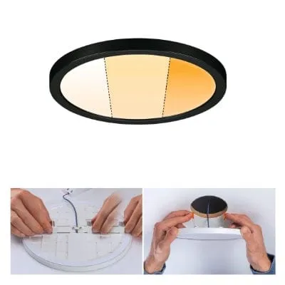 Areo VariFit Round LED Recessed Panel 230mm 3 Step Dim To Warm - Black