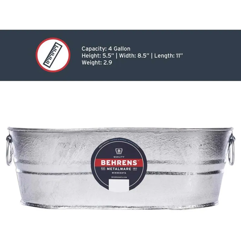Behrens 4 gal Steel Tub Oval