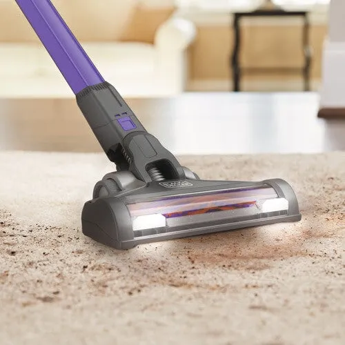 Black & Decker BHFEV362DP-GB stick vacuum/electric broom 2-in-1 stick vacuum Battery Dry Bagless Silver, Violet 2 Ah
