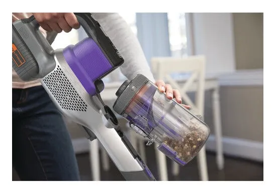 Black & Decker BHFEV362DP-GB stick vacuum/electric broom 2-in-1 stick vacuum Battery Dry Bagless Silver, Violet 2 Ah