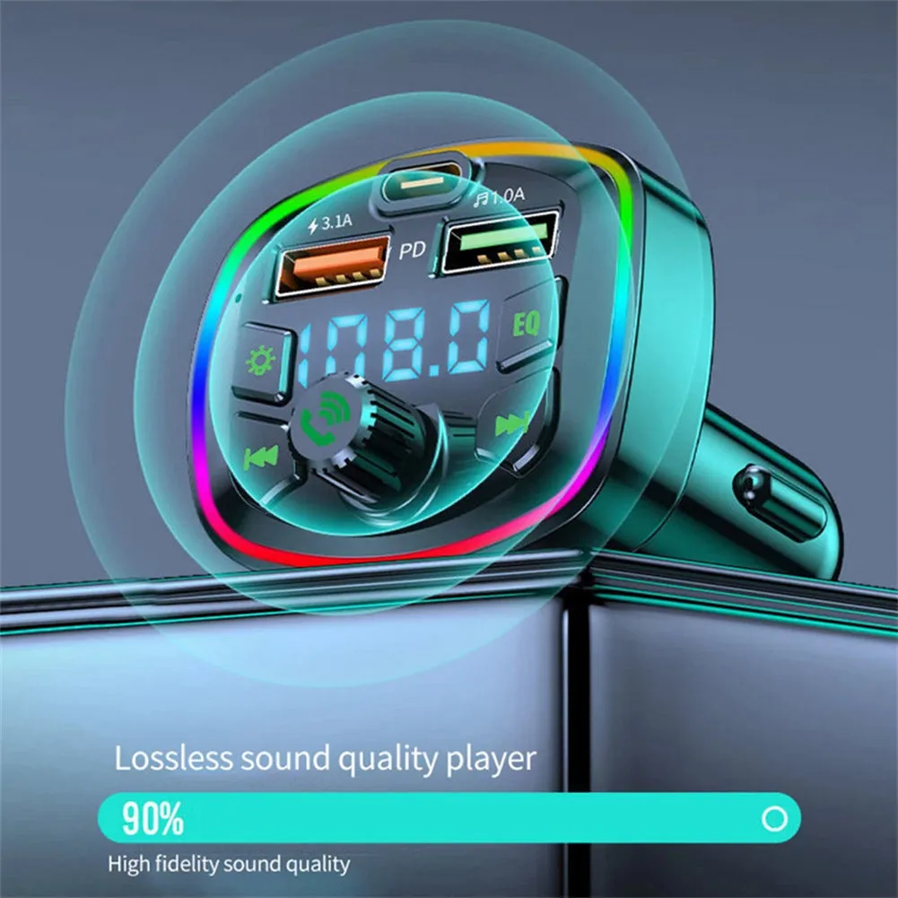 Car Bluetooth FM Transmitter Led Backlight Mp3 Player Hands Free