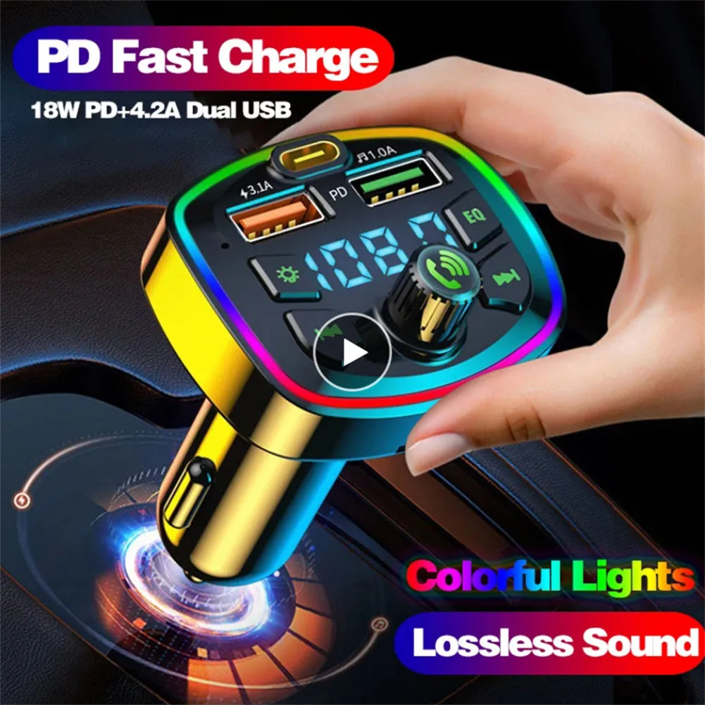 Car Bluetooth FM Transmitter Led Backlight Mp3 Player Hands Free