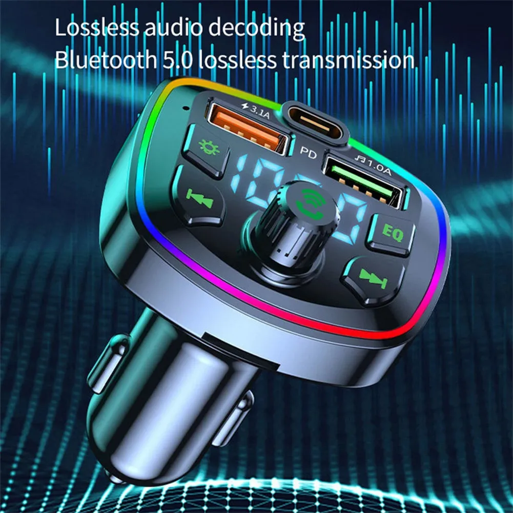 Car Bluetooth FM Transmitter Led Backlight Mp3 Player Hands Free