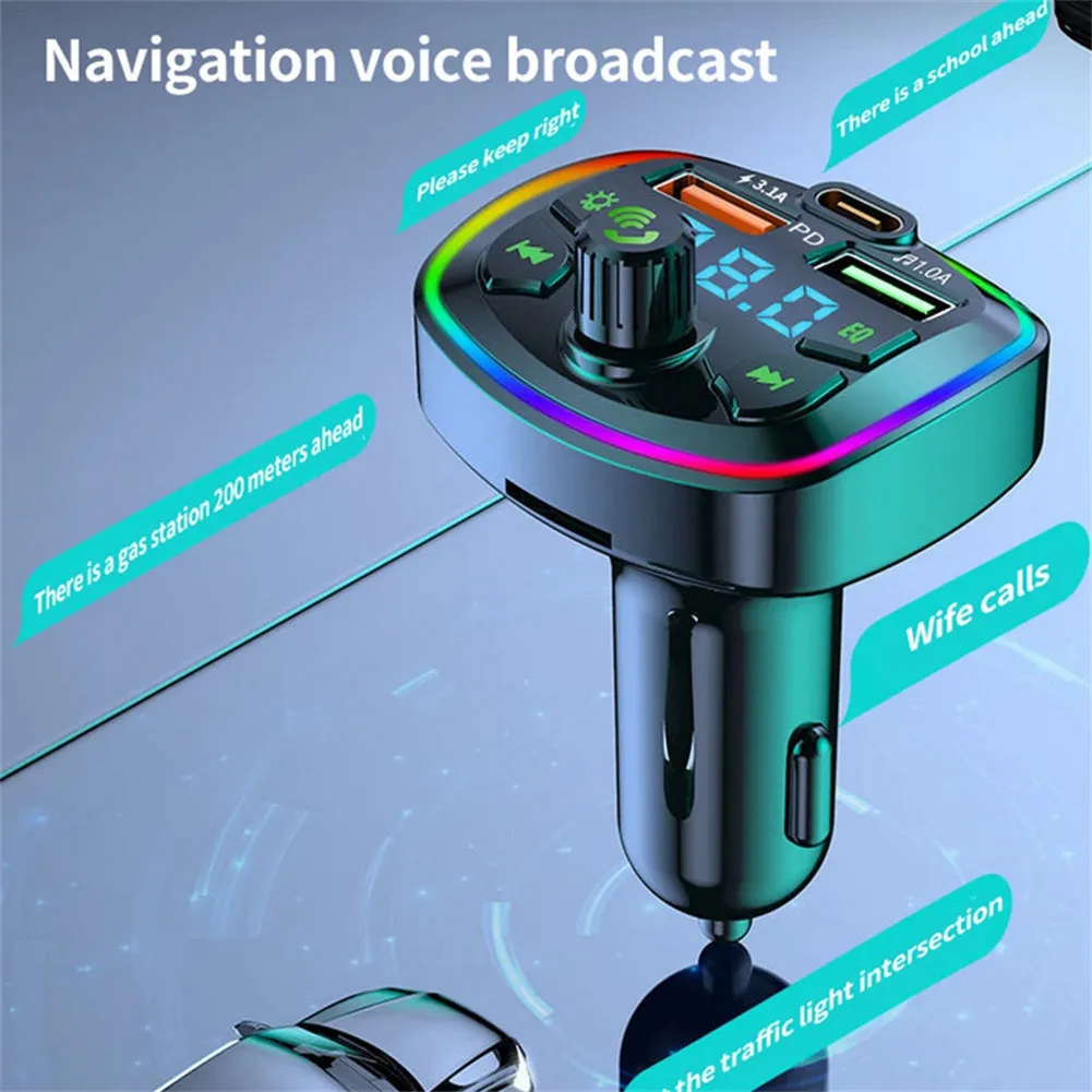 Car Bluetooth FM Transmitter Led Backlight Mp3 Player Hands Free