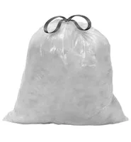 Commander 13 Gallon 0.7 MIL Tall Kitchen White Drawstring Trash Bags - 24" x 25"