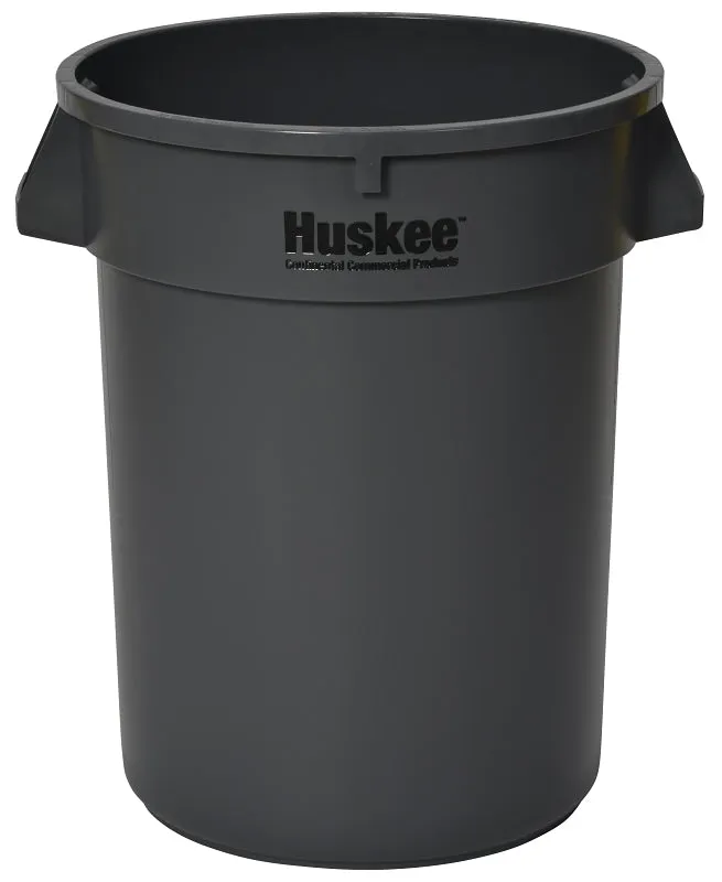 Continental Commercial 3200GY Trash Receptacle, 32 gal, Plastic, Gray :EA: QUANTITY: 1