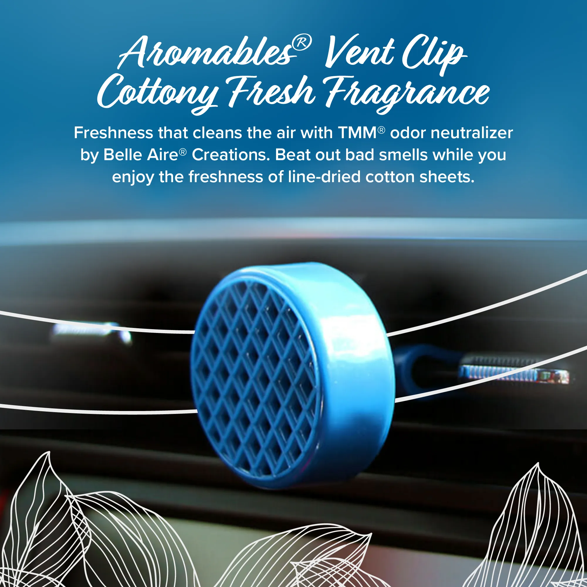 Cottony Fresh™ Aromables® Vent Clip Car Air Freshener - (Single and 3-Pack Bundle Options)