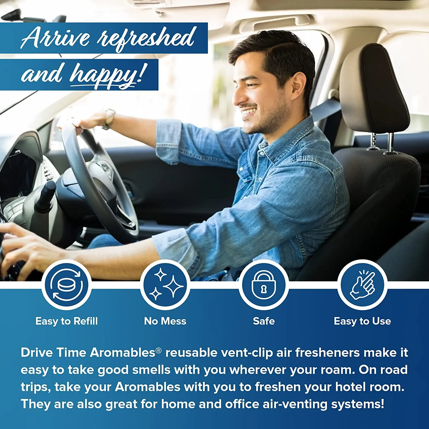Cottony Fresh™ Aromables® Vent Clip Car Air Freshener - (Single and 3-Pack Bundle Options)