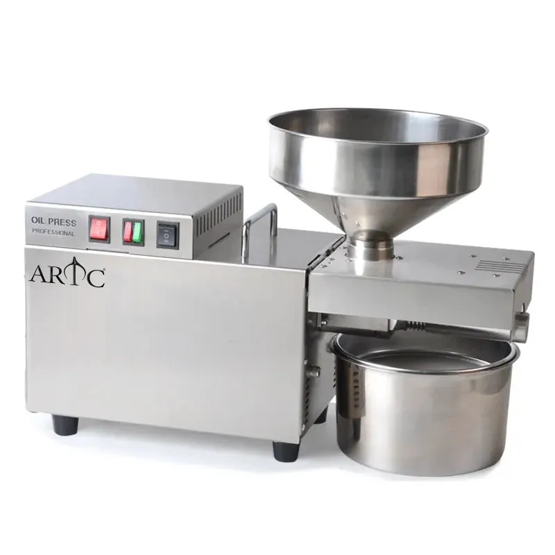 Electric Oil Press Machine – Stainless Steel Oil Extractor for Home Use, Cold/Hot Press, Easy to Operate, High Efficiency for Seeds, Nuts, and Grains - 1200W Commercial Use