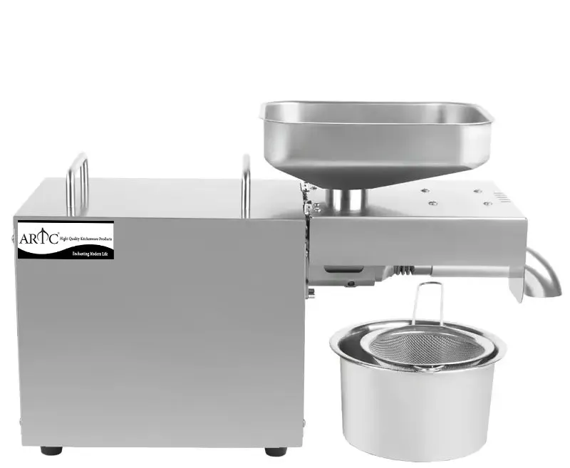 Electric Oil Press Machine – Stainless Steel Oil Extractor for Home Use, Cold/Hot Press, Easy to Operate, High Efficiency for Seeds, Nuts, and Grains - 610W Home Use