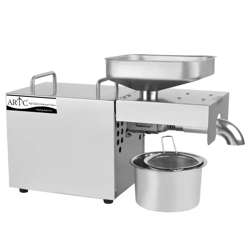 Electric Oil Press Machine – Stainless Steel Oil Extractor for Home Use, Cold/Hot Press, Easy to Operate, High Efficiency for Seeds, Nuts, and Grains - 610W Home Use