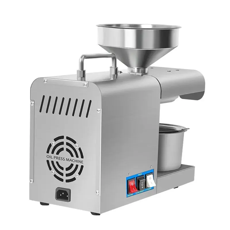 Electric Oil Press Machine – Stainless Steel Oil Extractor for Home Use, Cold/Hot Press, Easy to Operate, High Efficiency for Seeds, Nuts, and Grains - 820W Home Use