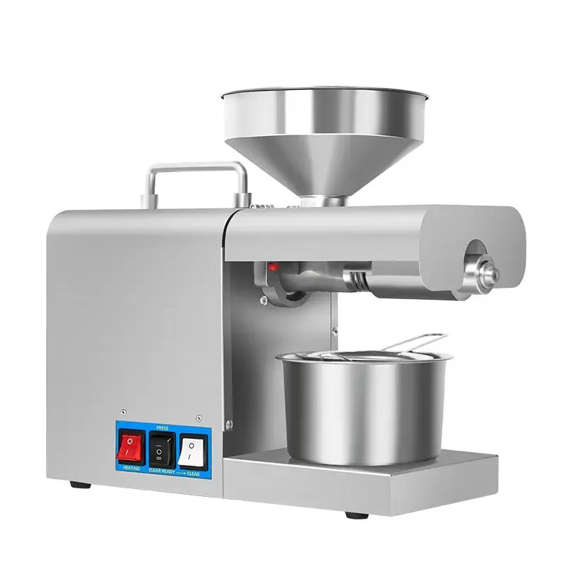 Electric Oil Press Machine – Stainless Steel Oil Extractor for Home Use, Cold/Hot Press, Easy to Operate, High Efficiency for Seeds, Nuts, and Grains - 820W Home Use