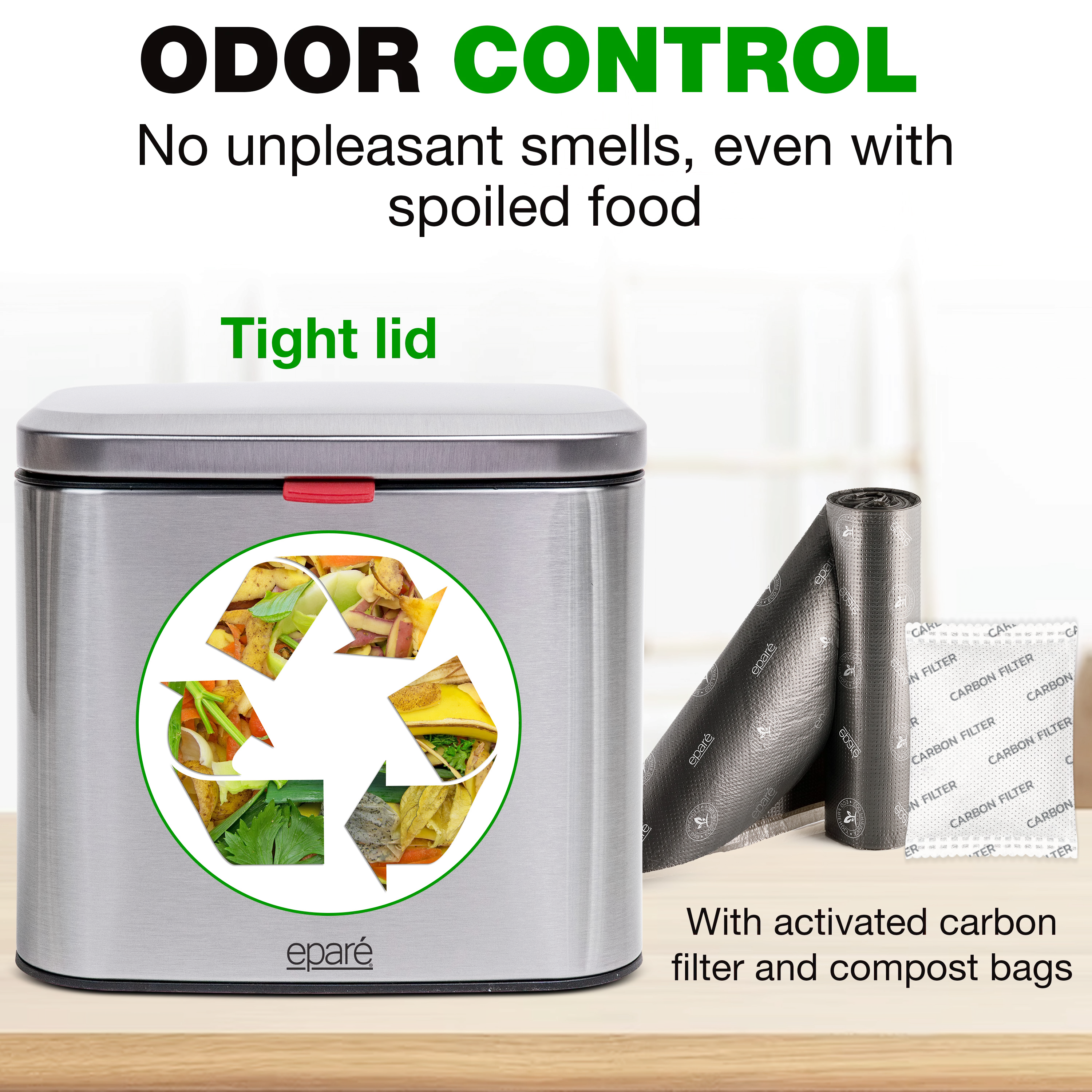 Eparé Kitchen Compost Trash Bin
