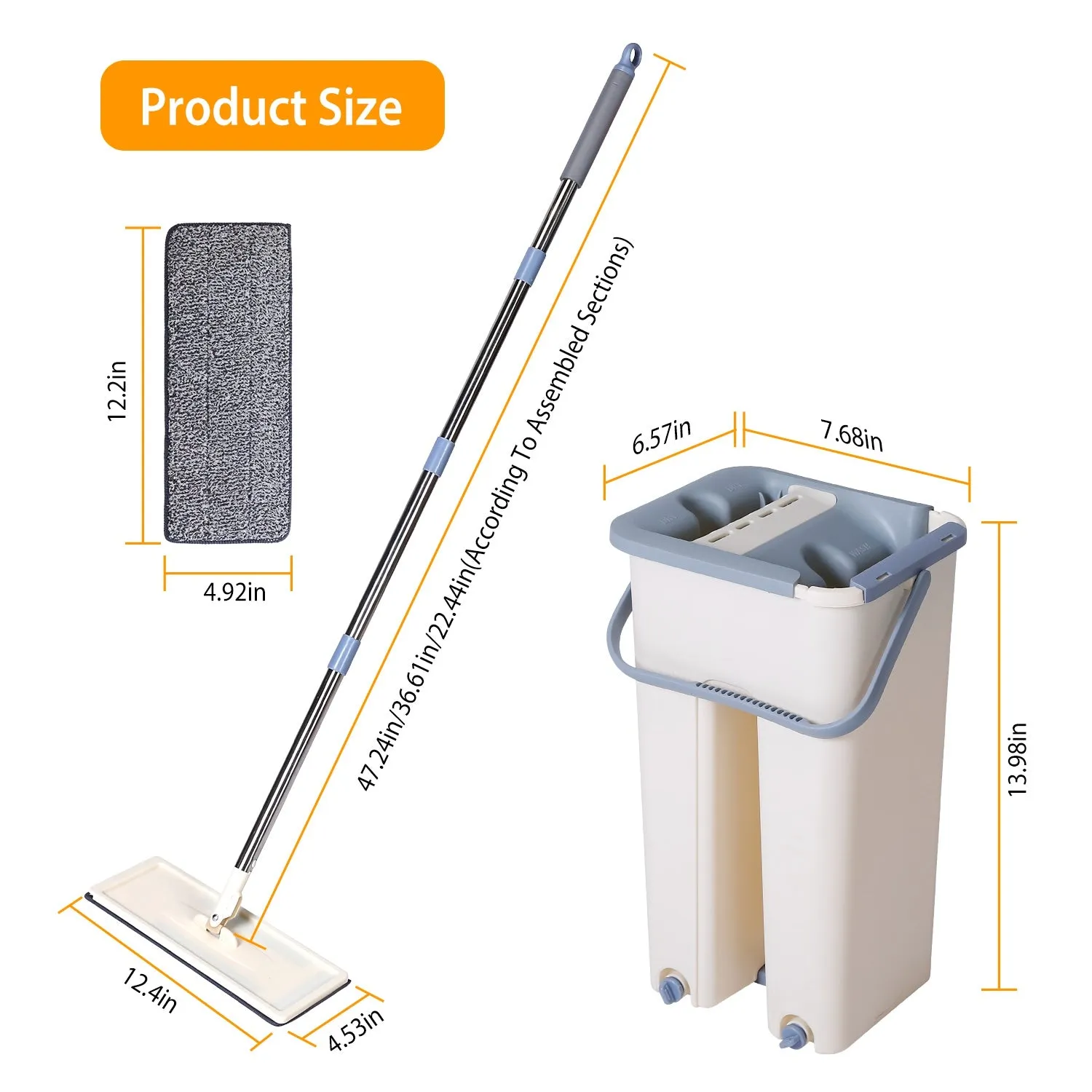 Flat Floor Mop Bucket Set