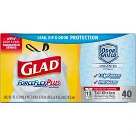 Force Flex Tall Kitchen Trash Bags, Drawstring Closure, 13-Gallons, 40-Ct.