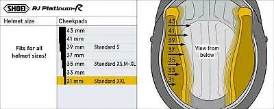 Genuine Shoei Helmet Cheek Pads for RJ PLATINUM-R, MULTITEC and J-WING