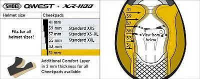 Genuine SHOEI XR-1100 / Qwest Spare Cheek Pads – XR-1100 / Qwest – Type B