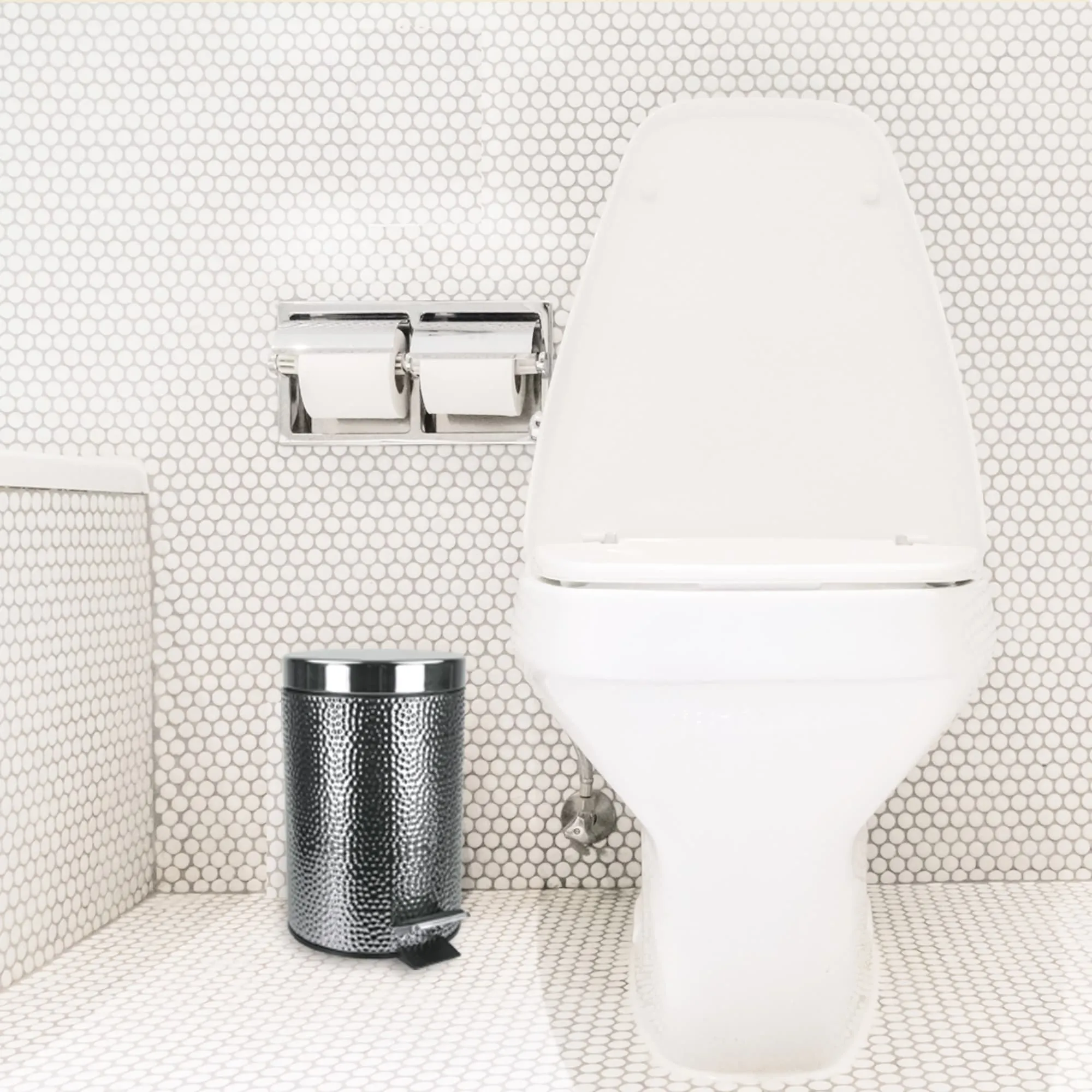 Hammered Stainless Steel Waste Bin