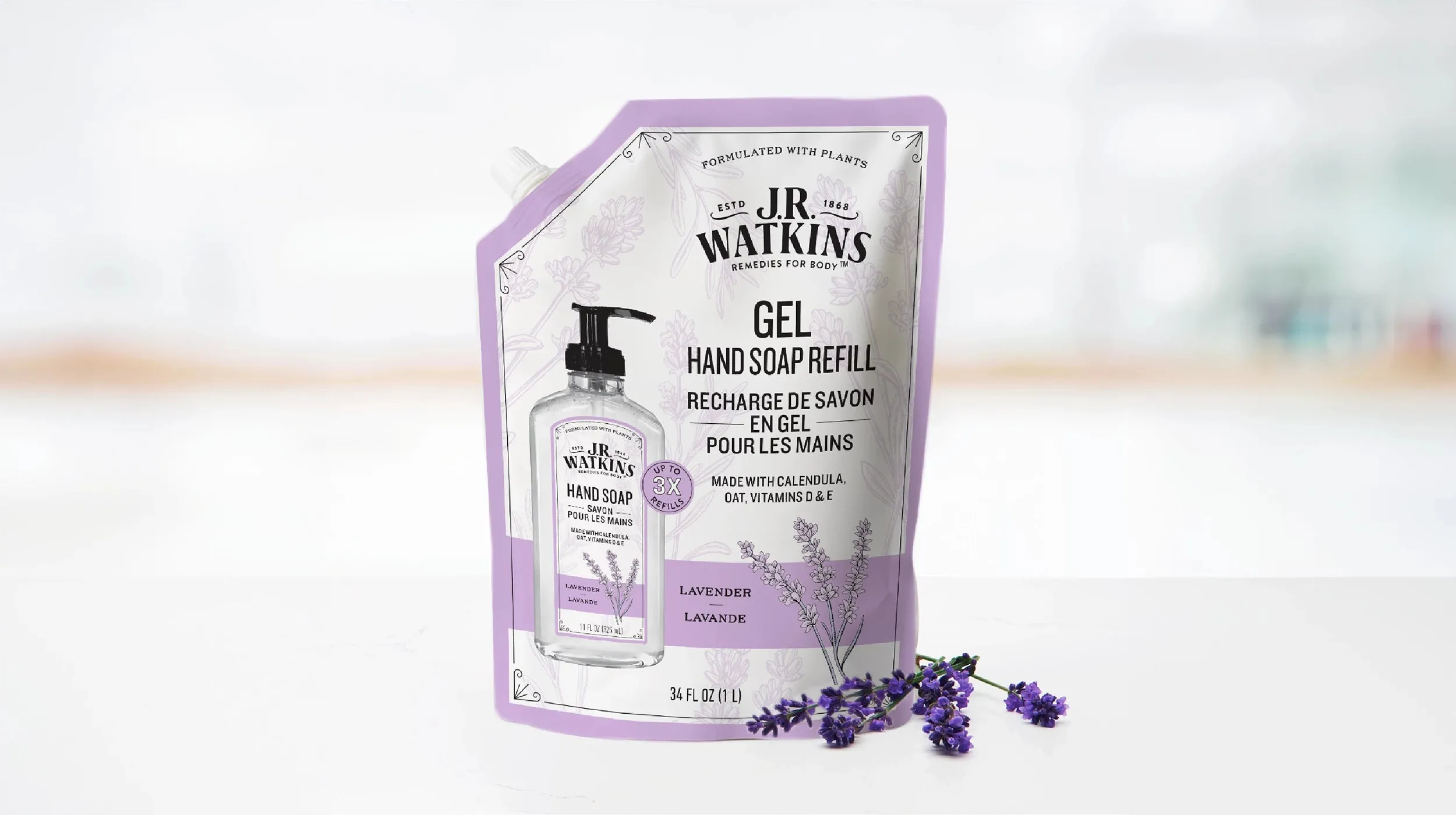 Hand Soap Gel Lavender 34floz Refill