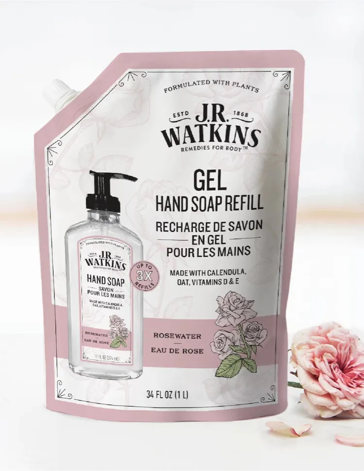 Hand Soap Gel Rosewater 34floz Refill