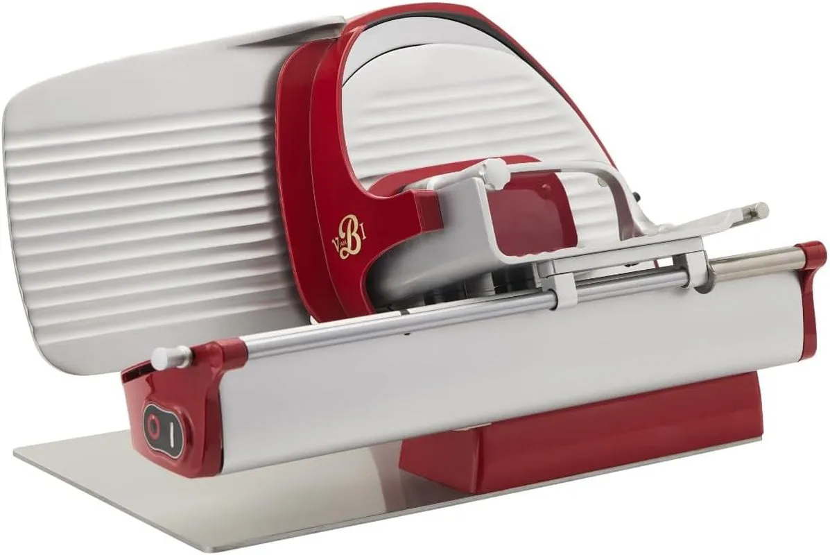 Home Line plus 250 Food Slicer/10-Inch Chromed Steel Blade/Adjustable Thickness/Premium Electric Slicer