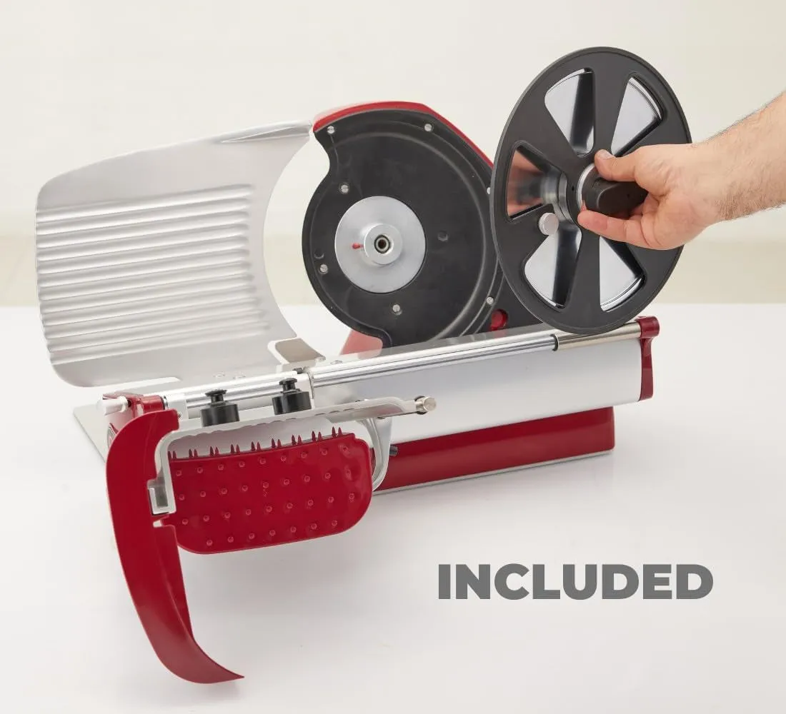 Home Line plus 250 Food Slicer/10-Inch Chromed Steel Blade/Adjustable Thickness/Premium Electric Slicer