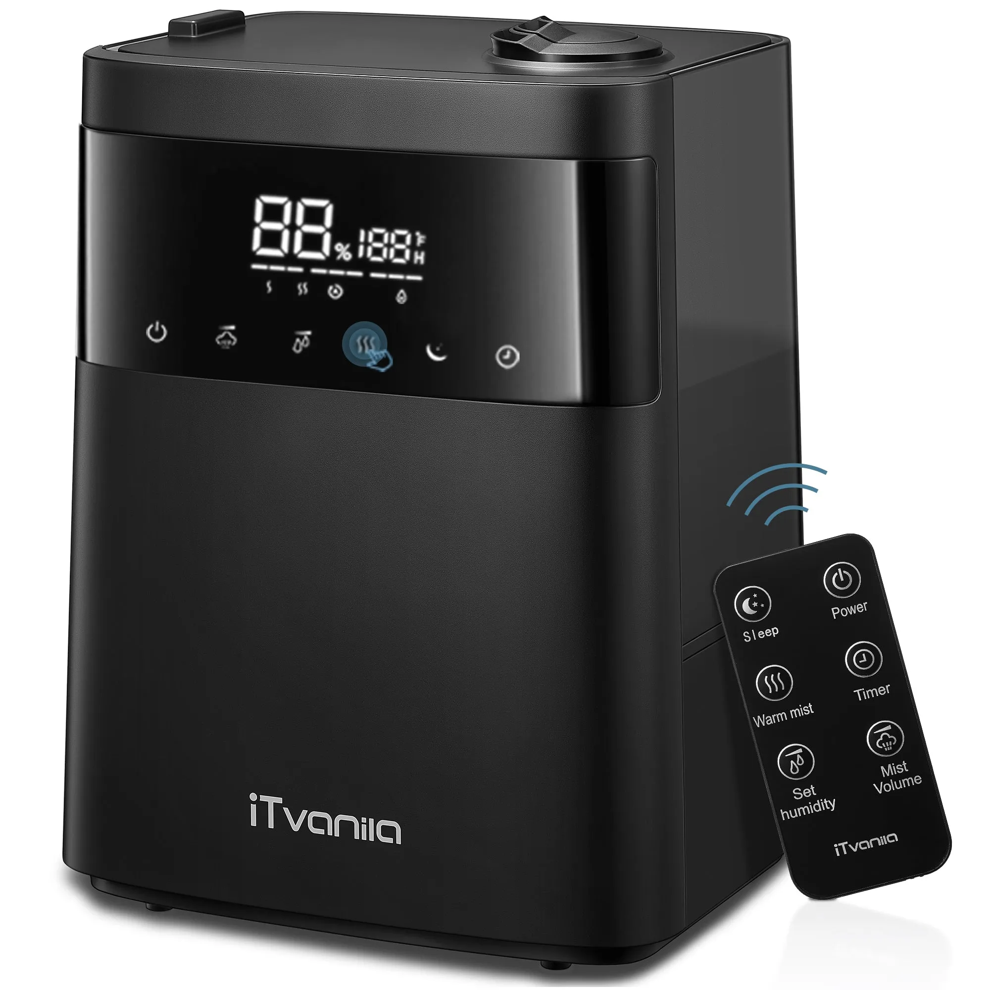 Humidifier with LED Touch Display, 5.5L Top Fill, Warm and Cool Mist for Bedroom, Customized Humidity, Sleep Mode, 12H Timer, for Living Room, Office, and Baby Room