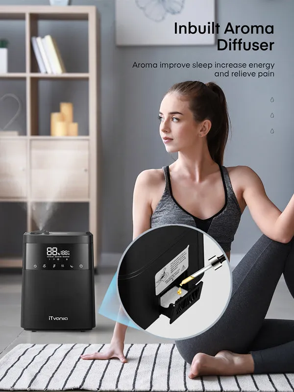 Humidifier with LED Touch Display, 5.5L Top Fill, Warm and Cool Mist for Bedroom, Customized Humidity, Sleep Mode, 12H Timer, for Living Room, Office, and Baby Room