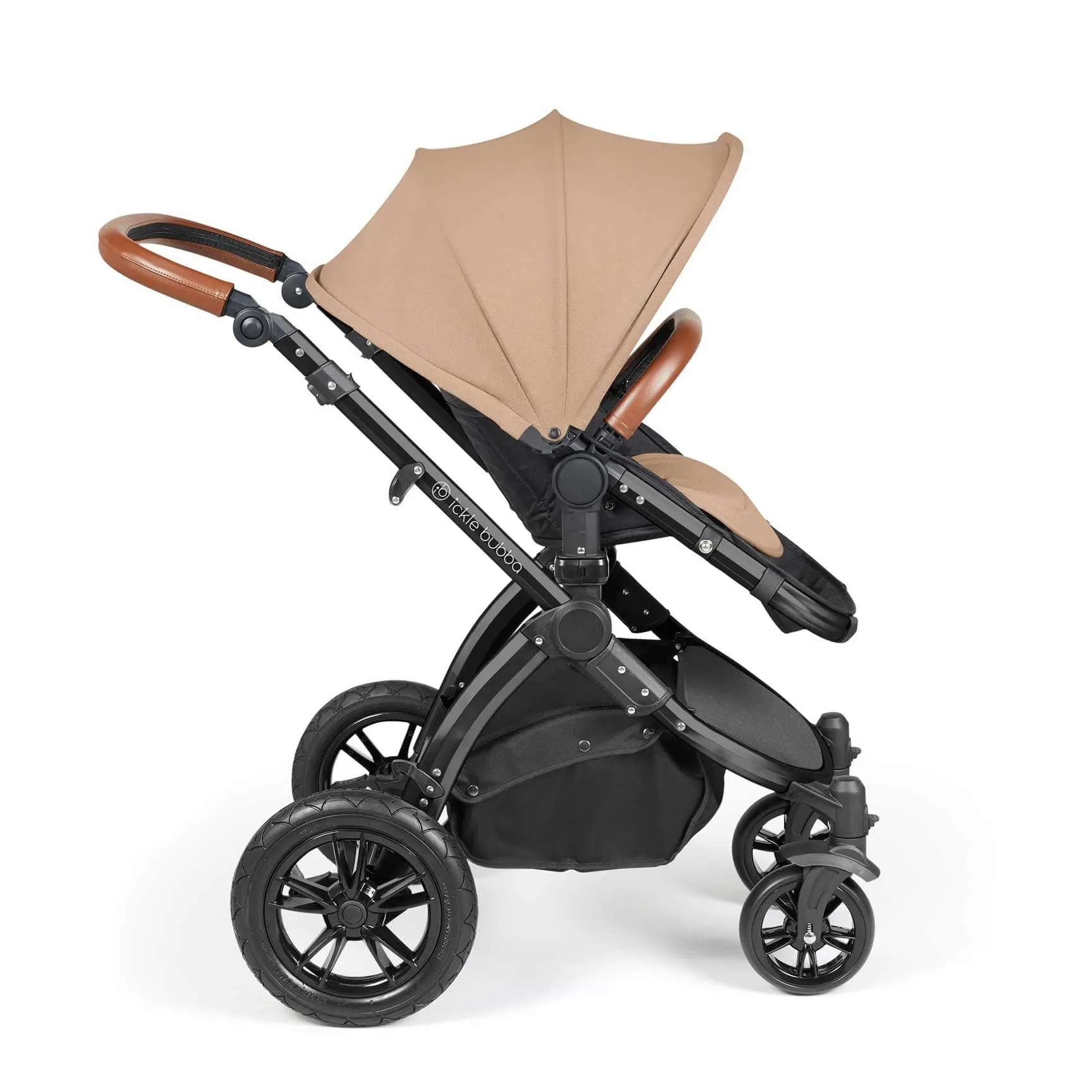 Ickle Bubba Stomp Luxe All-in-One Travel System with Isofix Base in Black/Desert/Tan
