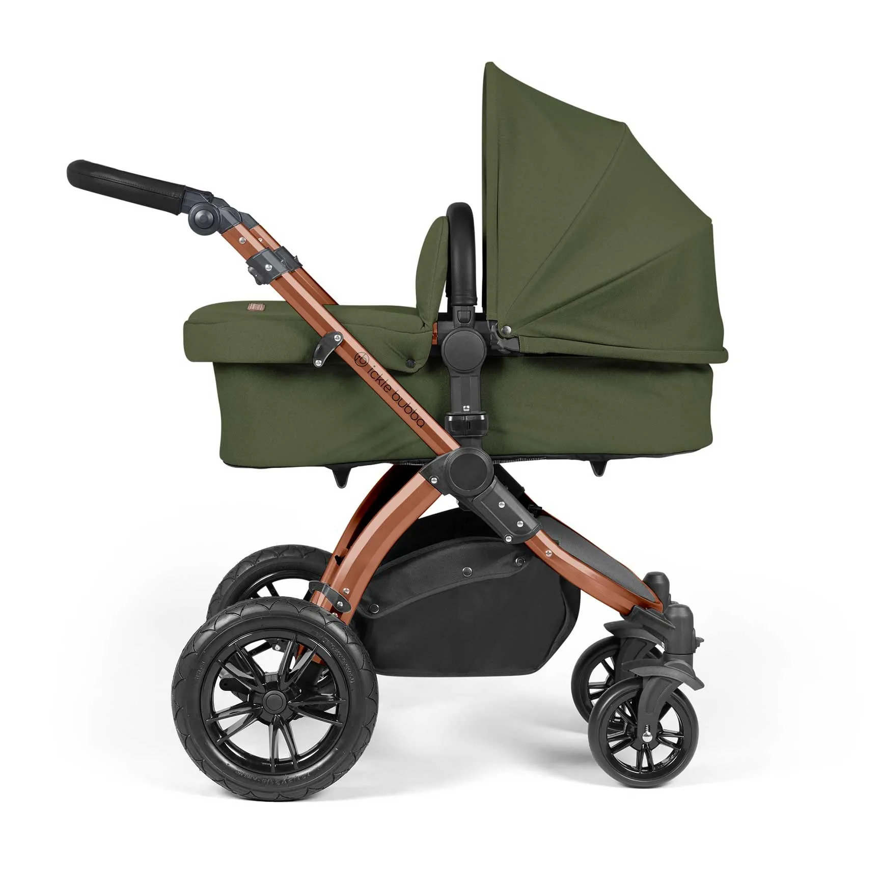 Ickle Bubba Stomp Luxe All-in-One Travel System with Isofix Base in Black/Woodland/Black